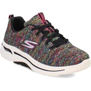 Skechers Go Walk Arch Fit Sneakers Black/Rainbow Knit Size 9